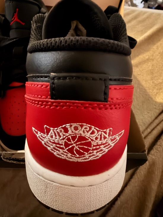 Nike Air Jordan 1 Low Black & Red Sneakers - Picture 2 of 5
